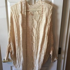 Dolman cocoon cardigan cream sweater M/L